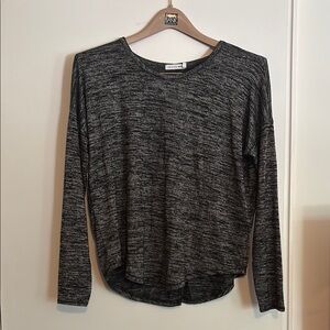 rag & bone / Jean Black Heathered Long Sleeve Top
